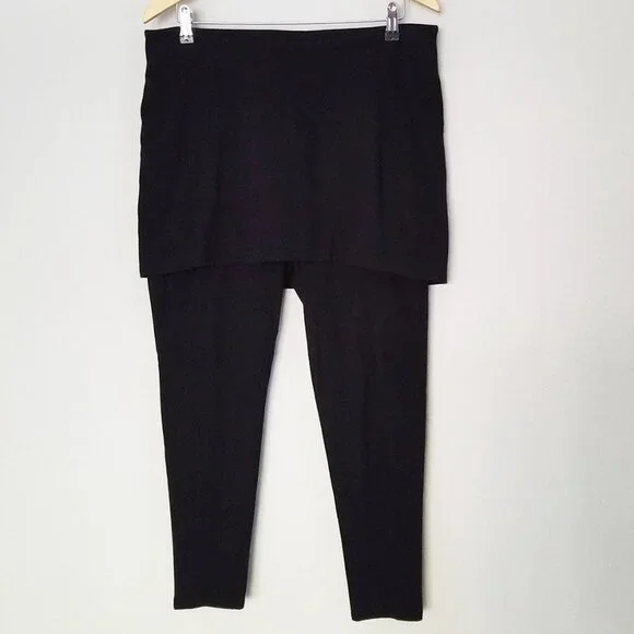 Torrid Black Skirted Leggings Layered Plus Size 2X Stretchy Comfy High Waist - Picture 5 of 14